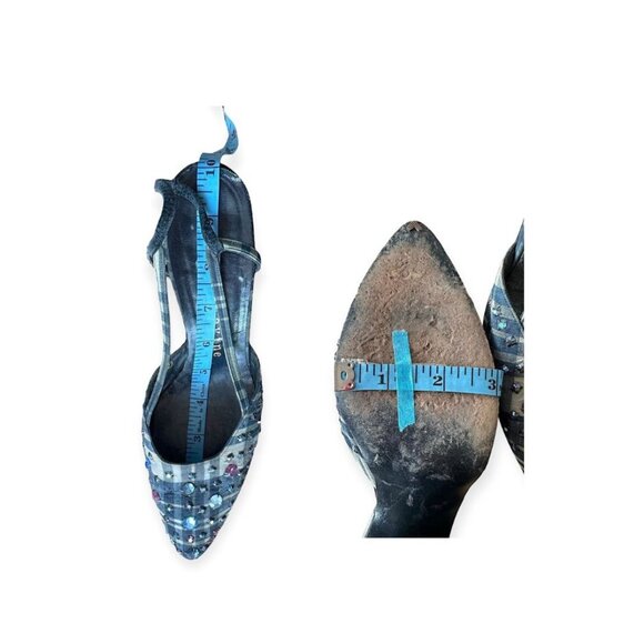 Vintage 1950s Herbert Levine‎ Plaid Rhinestone Slingback Pumps Size 7½ M - Picture 11 of 11